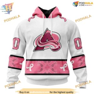 Custom In Classic Style PINK BREAST CANCER NHL Colorado Avalanche Hoodie 3D