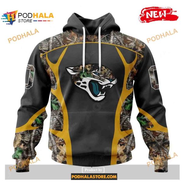 Custom Jacksonville Jaguars Special Camo Hunting Black Design NFL Hoodie 3D