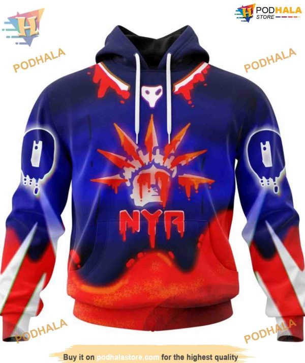 Custom Jersey For Halloween Night NHL New York Rangers Hoodie 3D