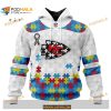 Custom Kansas City Chiefs Special Autism Puzzle Game White NFL Hoodie 3D