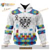 Custom Las Vegas Raiders Special Autism Puzzle Game White NFL Hoodie 3D