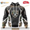 Custom Las Vegas Raiders Special Camo Hunting Black Design NFL Hoodie 3D