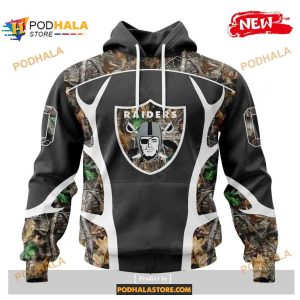 Custom Las Vegas Raiders Special Camo Hunting Black Design NFL Hoodie 3D