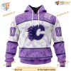 Custom Lavender Fight Cancer NHL Calgary Flames Hoodie 3D Sweatshirt