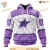 Custom Lavender Fight Cancer NHL Dallas Stars Hoodie 3D Shirt