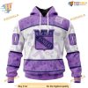 Custom Lavender Fight Cancer NHL New York Rangers Hoodie 3D