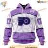 Custom Lavender Fight Cancer NHL Philadelphia Flyers Hoodie 3D