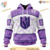 Custom Lavender Fight Cancer NHL Vegas Golden Knights Hoodie 3D Shirt