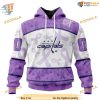 Custom Lavender Fight Cancer NHL Washington Capitals Hoodie 3D