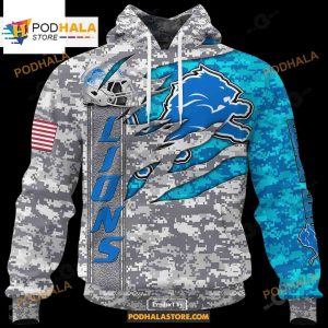 Custom Lions Camo US NFL Hoodie 3D LIMITED EDITION