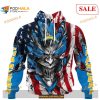 Custom Los Angeles Chargers Demon Face American Flag Shirt NFL Hoodie 3D