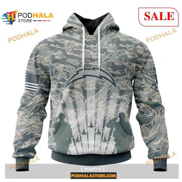 Custom Los Angeles Chargers Honor US Air Force Veterans Shirt NFL Hoodie 3D