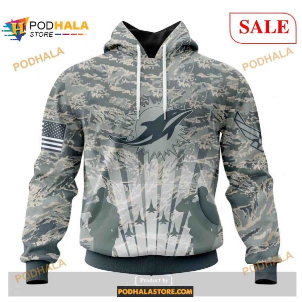 Custom Miami Dolphins Honor US Air Force Veterans Shirt NFL Hoodie 3D