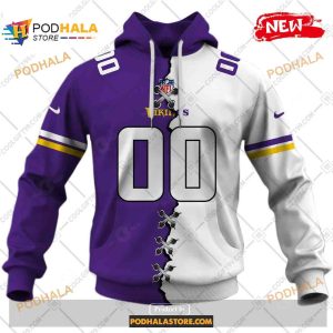 Custom Minnesota Vikings Mix Jersey Special Design NFL Hoodie 3D