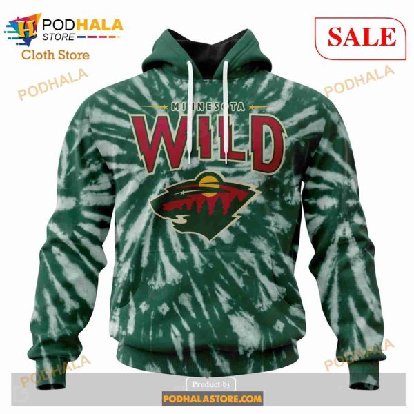 Custom Minnesota Wild Retro Vintage Tie Dye Sweatshirt NHL Hoodie 3D