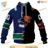 Custom Mix CFL BC Lions Jersey Style NHL Vancouver Canucks Hoodie 3D