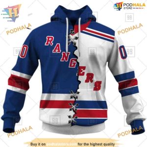 Custom Mix Jersey 2023 Style NHL New York Rangers Hoodie 3D