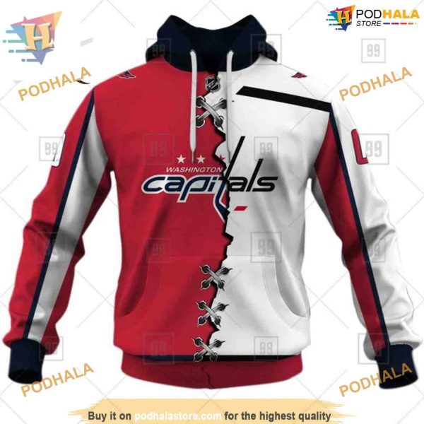 Custom Mix Jersey 2023 Style NHL Washington Capitals Hoodie 3D