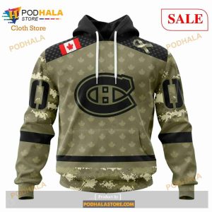 Custom Montreal Canadiens Camo Military Appreciation NHL Hoodie 3D