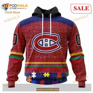 Custom Montreal Canadiens Fearless Aganst Autism Sweatshirt NHL Hoodie 3D