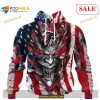 Custom NFL Atlanta Falcons Demon Face American Flag Shirt Hoodie 3D