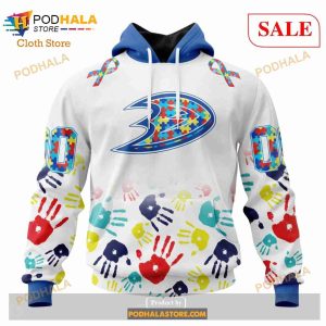 Custom NHL Anaheim Ducks Special Autism Awareness Design Shirt Hoodie 3D