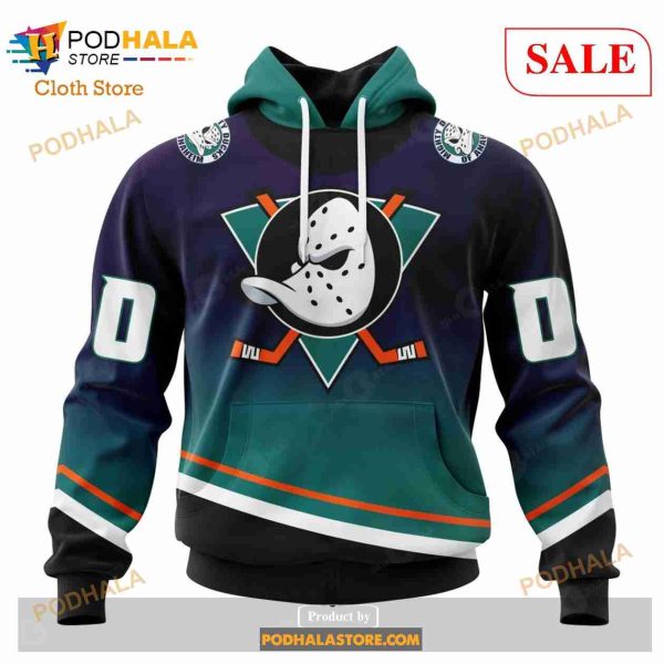 Custom NHL Anaheim Ducks Special Gradient Design Sweatshirt Shirt Hoodie 3D