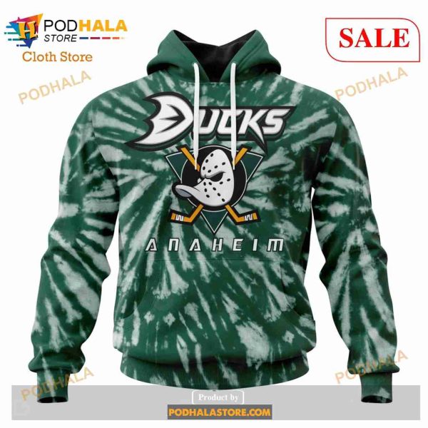 Custom NHL Anaheim Ducks Special Retro Vintage Tie – Dye Shirt Hoodie 3D