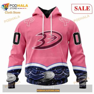 Custom NHL Anaheim Ducks Unisex For Hockey Fights Cancer Shirt Hoodie 3D