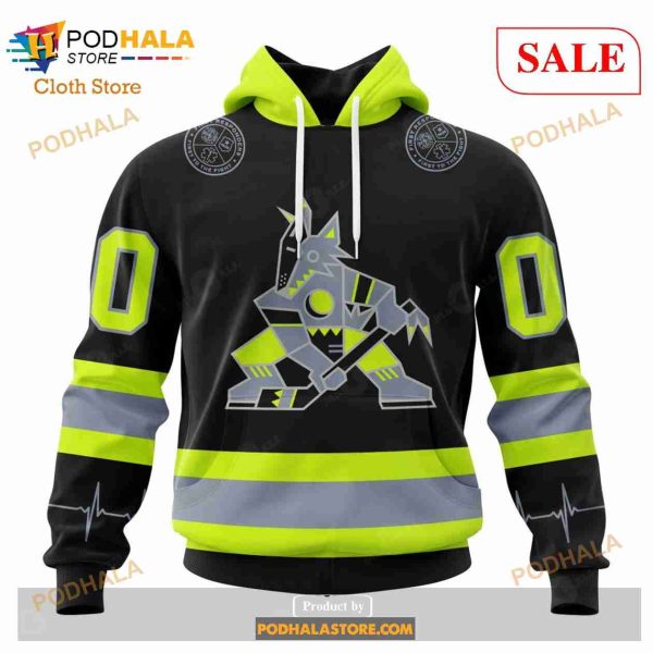 Custom NHL Arizona Coyotes Unisex With FireFighter Uniforms Color Shirt Hoodie 3D