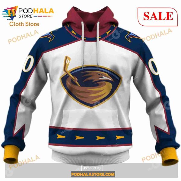 Custom NHL Atlanta Thrashers Winnipeg Jets 1999 Vintage Home  Shirt Hoodie 3D