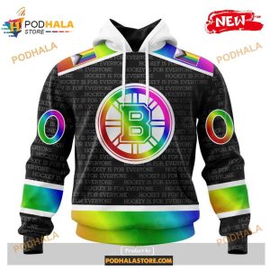 Custom NHL Boston Bruins Pride Gradient Color Design Hockey Shirt Hoodie 3D