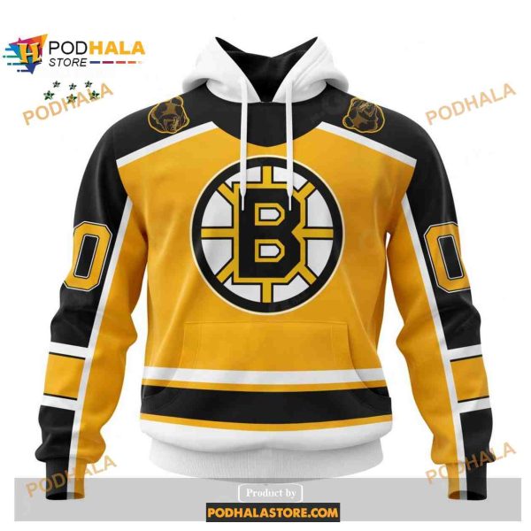 Custom NHL Boston Bruins Reverse Retro Redesign Shirt Hoodie 3D