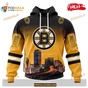 Custom NHL Boston Bruins With Cityscape Shirt Hoodie 3D