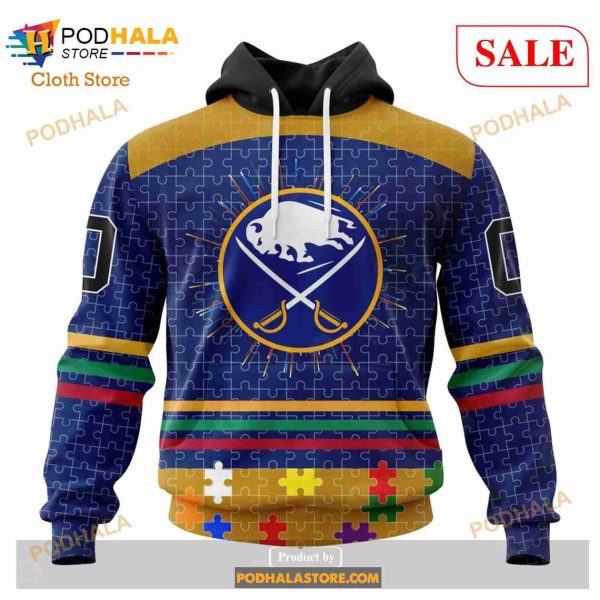 Custom NHL Buffalo Sabres Fearless Aganst Autism Shirt Hoodie 3D