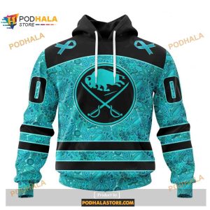 Custom NHL Buffalo Sabres Fight Ovarian Cancer Shirt Hoodie 3D