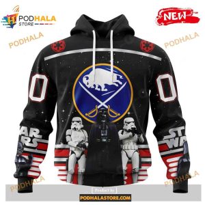 Custom NHL Buffalo Sabres Star Wars Black Design Shirt Hoodie 3D