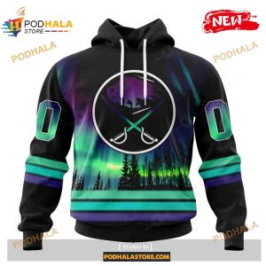 Custom NHL Buffalo Sabres With Northern Lights Shirt Hoodie 3D