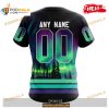 Custom NHL Calgary Flames With Northern Lights Shirt Hoodie 3D