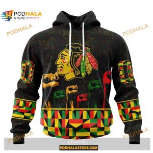 Custom NHL Chicago Blackhawks Celebrate Black History Month Shirt Hoodie 3D