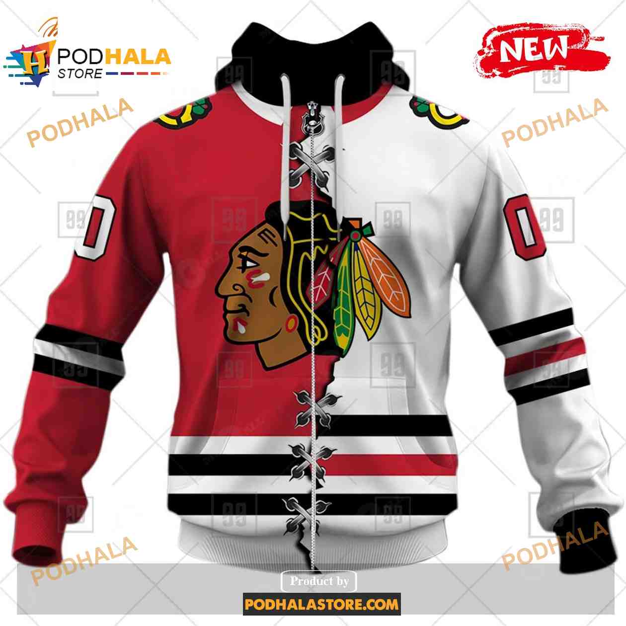 Custom NHL Chicago Blackhawks Mix Color Jersey 2023 Shirt Hoodie 3D Custom NHL Chicago Blackhawks Mix Color Jersey 2023 Shirt Hoodie 3D