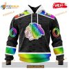 Custom NHL Chicago Blackhawks Pride Gradient Color Design Hockey Shirt Hoodie 3D