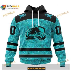 Custom NHL Colorado Avalanche Fight Ovarian Cancer Shirt Hoodie 3D