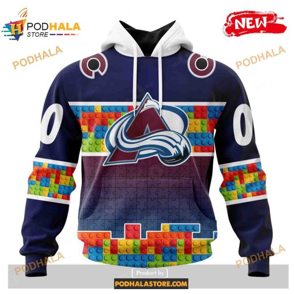 Custom NHL Colorado Avalanche Puzzle Game Gradients Full Color Shirt Hoodie 3D