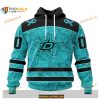 Custom NHL Dallas Stars Fight Ovarian Cancer Shirt Hoodie 3D