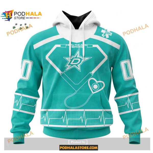 Custom NHL Dallas Stars Honoring Healthcare Heroes Shirt Hoodie 3D