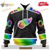 Custom NHL Detroit Red Wings Pride Gradient Color Design Hockey Shirt Hoodie 3D