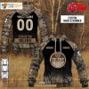 Custom NHL Edmonton Oilers Hunting Camouflage Design Hoodie Sweatshirt Shirt 3D