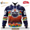 Custom NHL Edmonton Oilers Puzzle Game Gradients Full Color Shirt Hoodie 3D