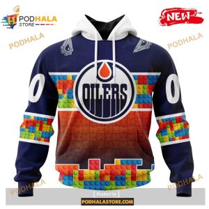 Custom NHL Edmonton Oilers Puzzle Game Gradients Full Color Shirt Hoodie 3D